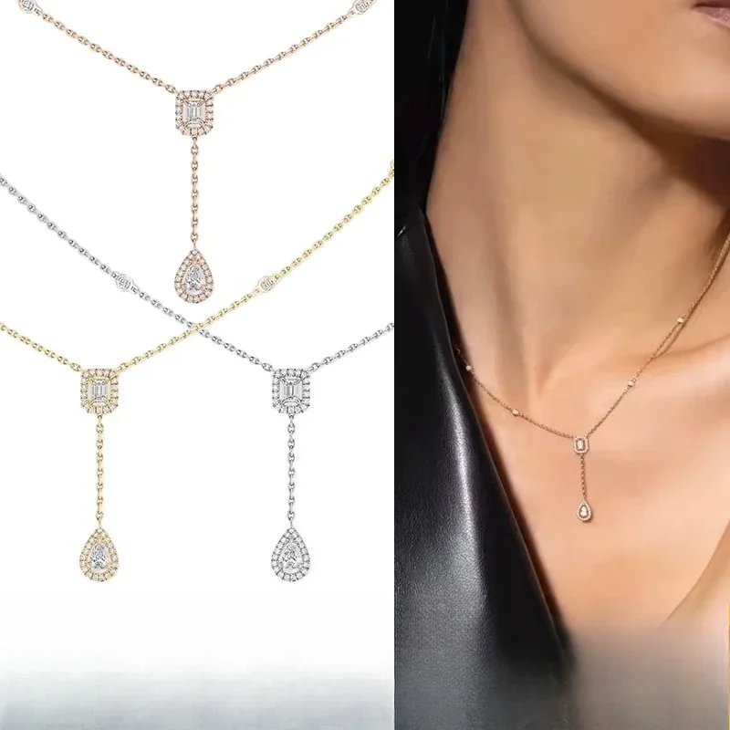 2025 New 925 silver Necklace Brillant Frange Goutte D'eau Diamant Pendentif Collier De Luxe Bijoux Marque High Quality Jewelry
2025 New 925 silver Necklace Brillant Frange Goutte D'eau Diamant Pendentif Collier De Luxe Bijoux Marque High Quality Jewelry