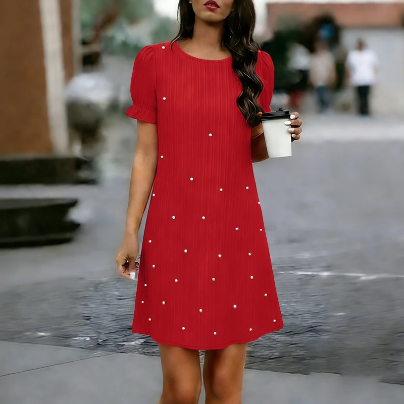 VONDA Plus Size Dresses Short Sleeve Solid Summer Sundress Women O Neck A-Line Party Mini Vestidos Elegant Robe Femme 2026
VONDA Plus Size Dresses Short Sleeve Solid Summer Sundress Women O Neck A-Line Party Mini Vestidos Elegant Robe Femme 2026