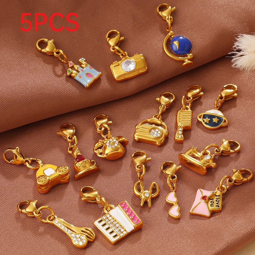 5Pcs Cute Ins Style Charms Stainless Steel Camera Envelope Multi-Element Pendants With Lobster Clasp DIY Jewelry Accessories
5Pcs Cute Ins Style Charms Stainless Steel Camera Envelope Multi-Element Pendants With Lobster Clasp DIY Jewelry Accessories