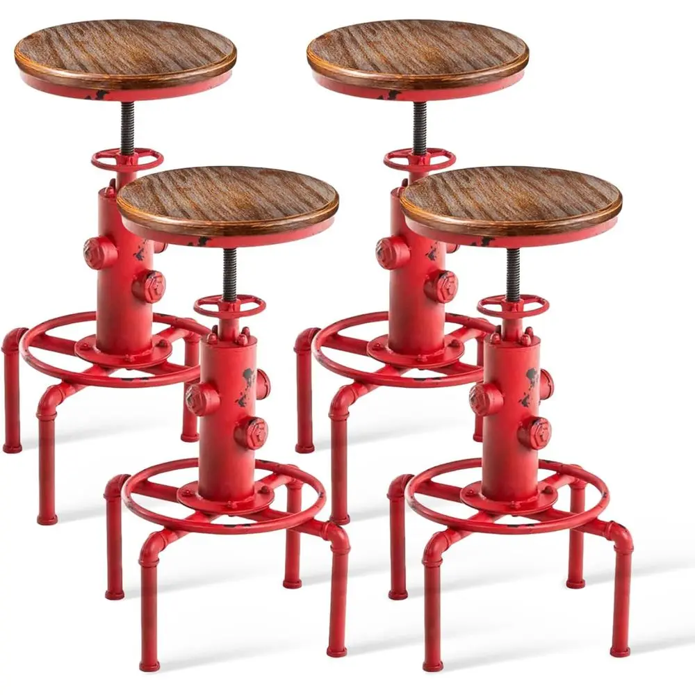 Vintage Industrial Style Swivel Bar Stool, Adjustable Height 23.6-29.5, Solid Wood Seat, Antique Red
Vintage Industrial Style Swivel Bar Stool, Adjustable Height 23.6-29.5, Solid Wood Seat, Antique Red