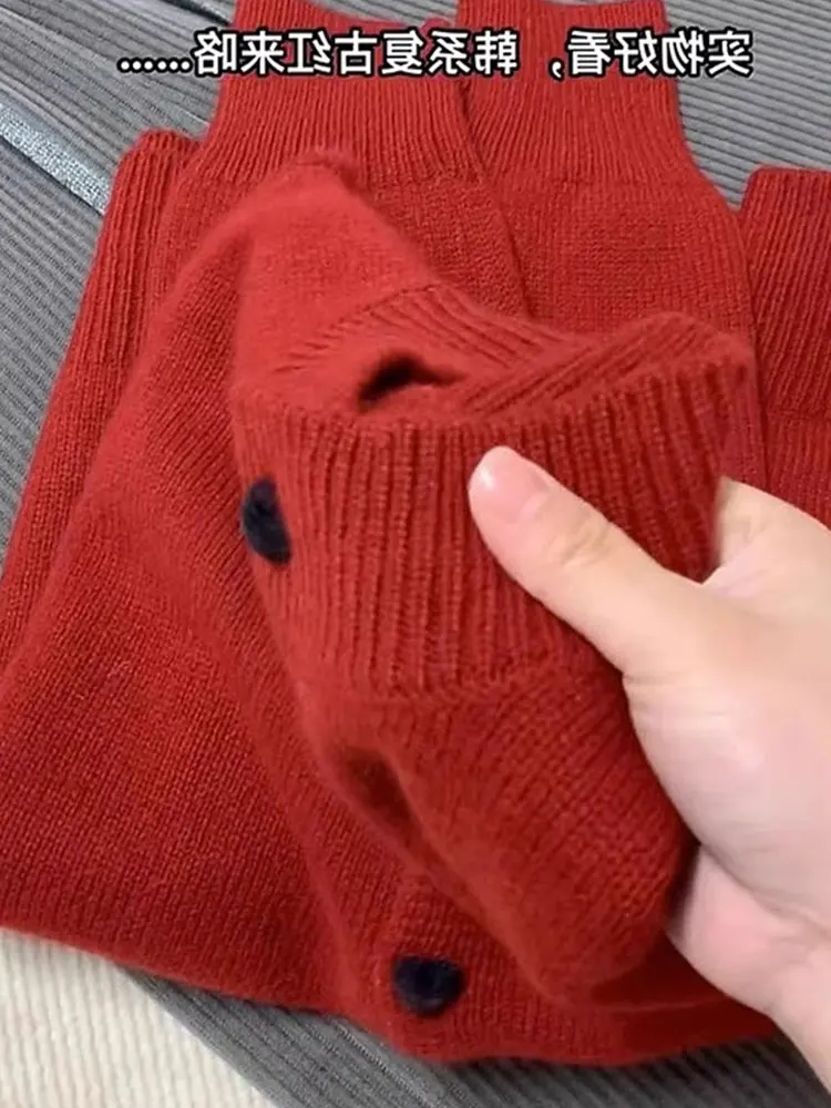 Comfortable Soft Knitted Long Sve Women's Cardigan Cisas Red Heart Button Casual Winter Faion Unique Ele Top
Comfortable Soft Knitted Long Sve Women's Cardigan Cisas Red Heart Button Casual Winter Faion Unique Ele Top