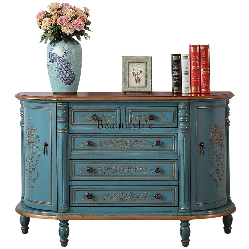 LD6American Country Semicircle Entrance Cabinet Wall Decoration Mediterranean Retro Painted Sideboard Cabinet
LD6American Country Semicircle Entrance Cabinet Wall Decoration Mediterranean Retro Painted Sideboard Cabinet