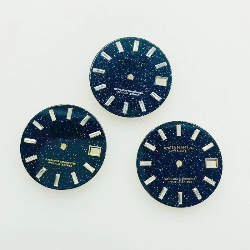 Customized NH35 dial diameter 28.5mm enamel blue gold sand rock sugar bar lettering log mechanical dial watch accessories
Customized NH35 dial diameter 28.5mm enamel blue gold sand rock sugar bar lettering log mechanical dial watch accessories