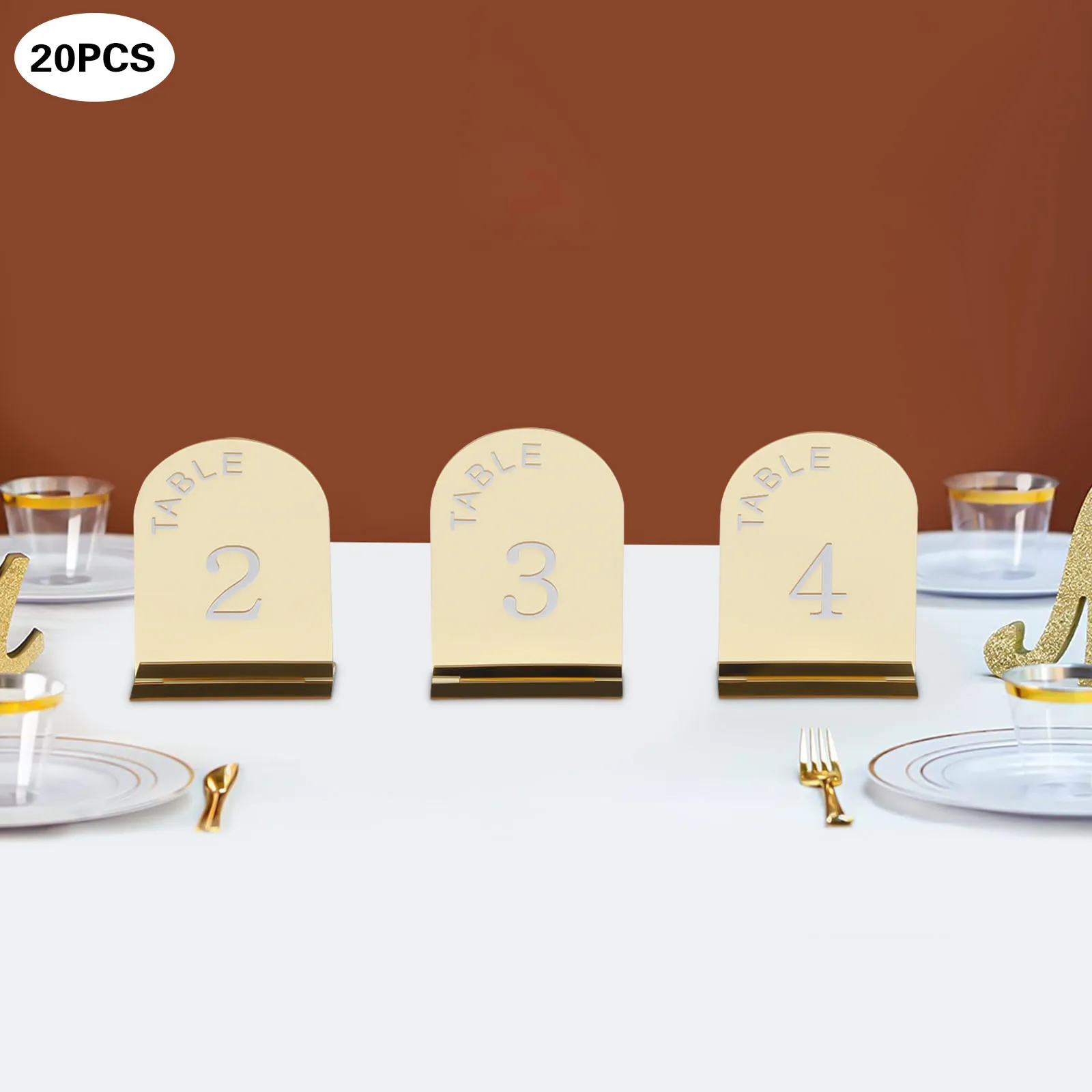 20Pcs Gold Acrylic Tabletop Numbers 1-20 Holders W/ Stands, Elegant Mirror Wedding Table Signs Decor for Reception, Party, Event
20Pcs Gold Acrylic Tabletop Numbers 1-20 Holders W/ Stands, Elegant Mirror Wedding Table Signs Decor for Reception, Party, Event