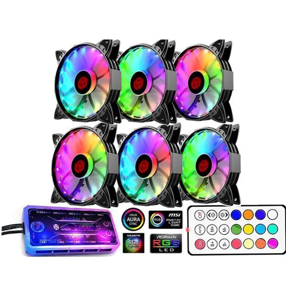 Комплект из 6 бесшумных вентиляторов Amber RGB 12 см для настольного ПК, охлаждающий вентилятор
Комплект из 6 бесшумных вентиляторов Amber RGB 12 см для настольного ПК, охлаждающий вентилятор