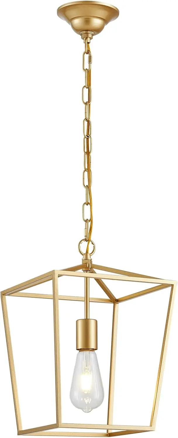 Gold Lantern Pendant Light, 1-Light Industrial Chandelier for Dining Room Kitchen, E26 Bulb (Bulb Not Included)
Gold Lantern Pendant Light, 1-Light Industrial Chandelier for Dining Room Kitchen, E26 Bulb (Bulb Not Included)