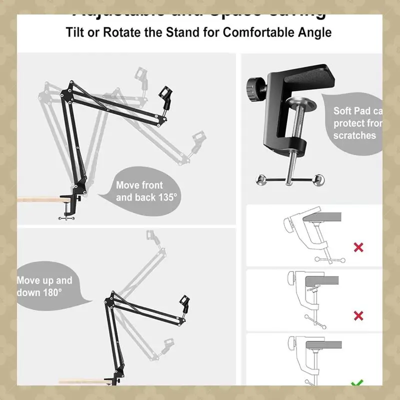 Microphone Stand Boom Arm Gaming Mic Stand Microphone Stand Boom Suspension Bracket With Windshield Filter
Microphone Stand Boom Arm Gaming Mic Stand Microphone Stand Boom Suspension Bracket With Windshield Filter