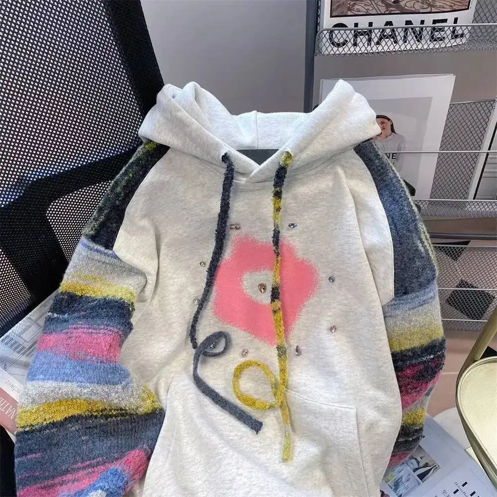 Rhinestone Hooded Sweatshirt For Women Graphic Woman Tops Glitter Baggy Loose Sequin Trend Hoodies Korean Fashion Novelty M
Rhinestone Hooded Sweatshirt For Women Graphic Woman Tops Glitter Baggy Loose Sequin Trend Hoodies Korean Fashion Novelty M
