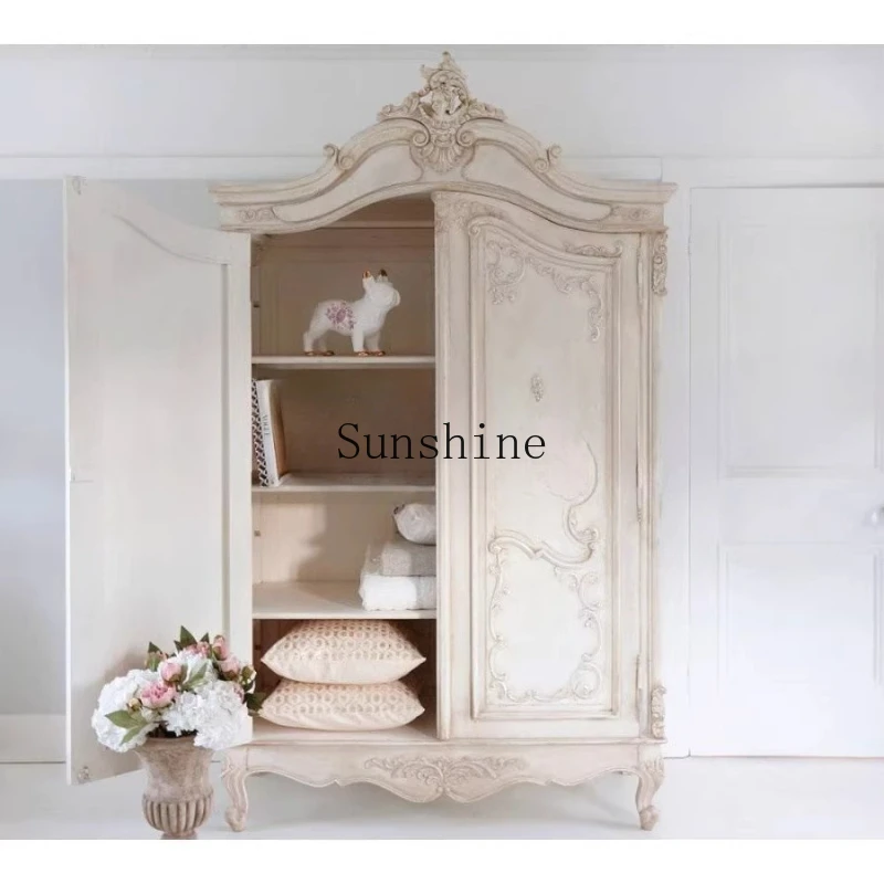 American rural antique carved wardrobe chic romantic carved double door wardrobe
American rural antique carved wardrobe chic romantic carved double door wardrobe