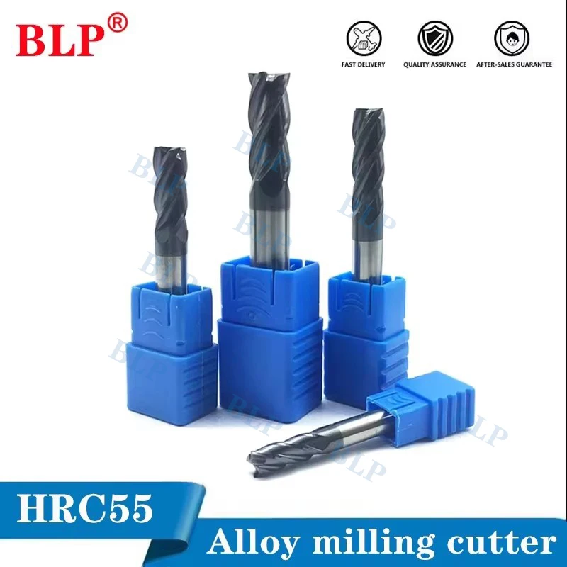 HRC55 tungsten steel milling cutter, 4-Flute hard alloy CNC cutting tool, extended 4-side stainless steel special end mill
HRC55 tungsten steel milling cutter, 4-Flute hard alloy CNC cutting tool, extended 4-side stainless steel special end mill