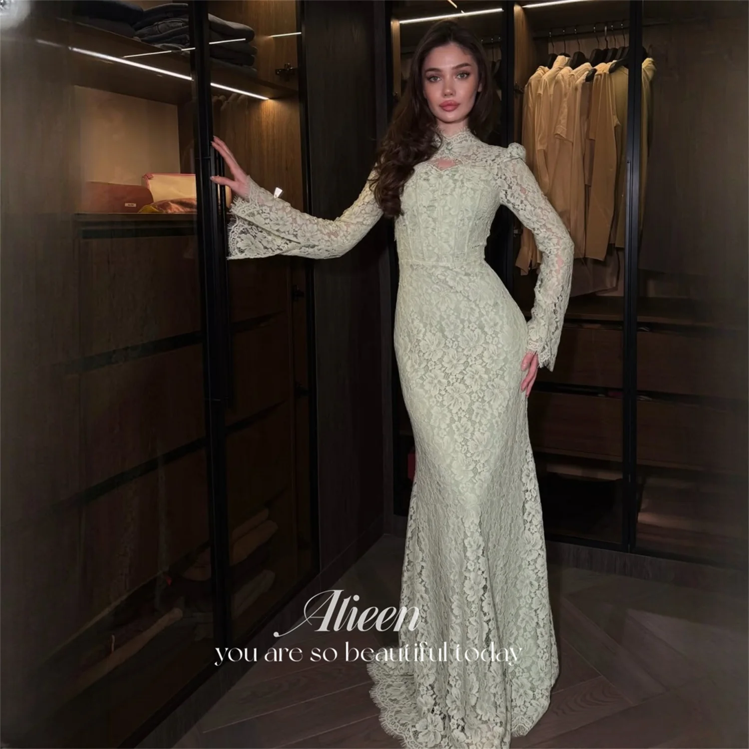 Aileen Lace High Neck Green Trumpet/Mermaid Evening Dress 2026 Full Floor-Length Prom Dress Formal Evening Customized Elegant
Aileen Lace High Neck Green Trumpet/Mermaid Evening Dress 2026 Full Floor-Length Prom Dress Formal Evening Customized Elegant