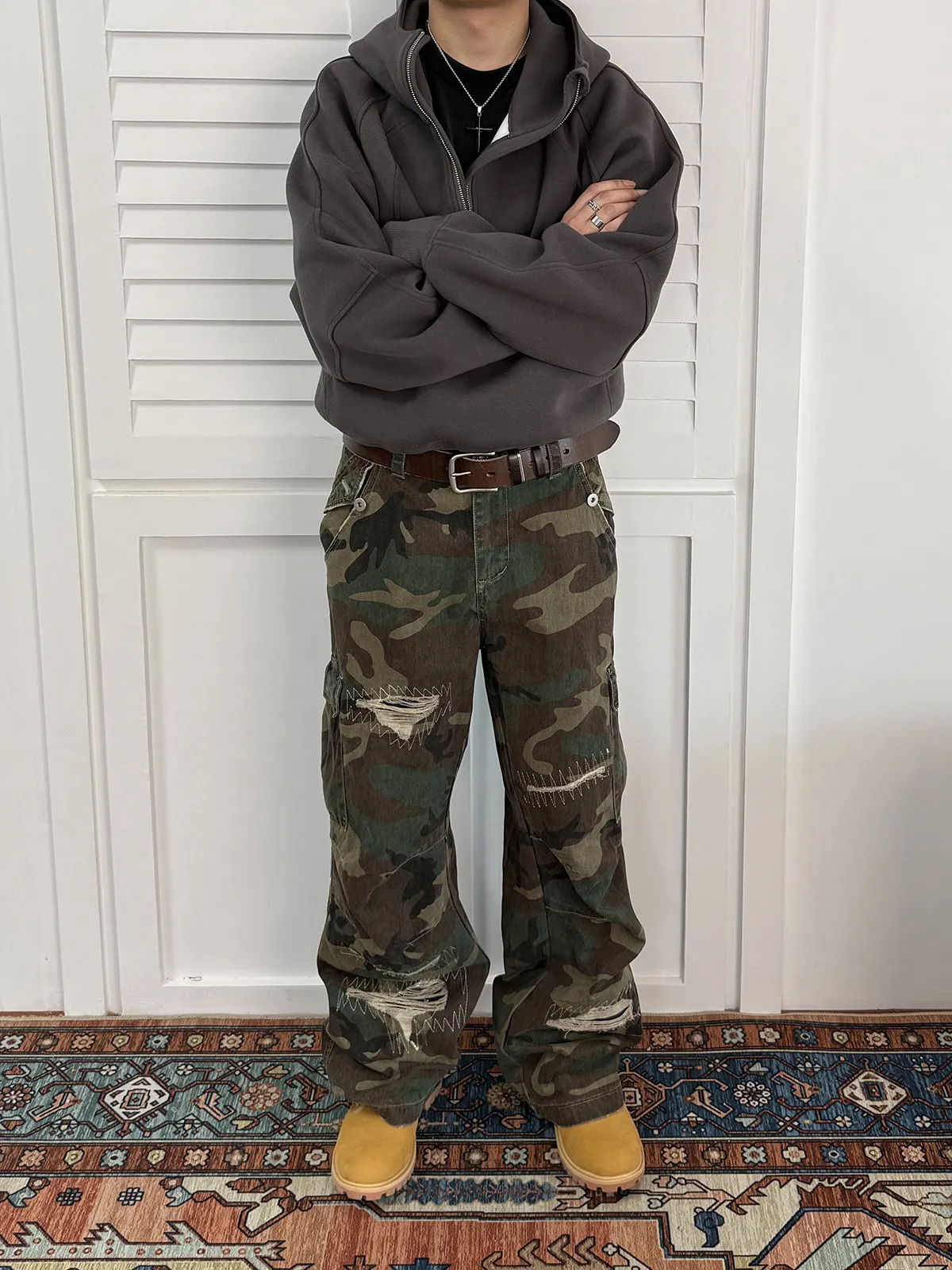 Retro Cleanfit Camouflage Work Trousers High Street Style Men's And Women's Loose Straight Leg Jeans Summer Season Fashion
Retro Cleanfit Camouflage Work Trousers High Street Style Men's And Women's Loose Straight Leg Jeans Summer Season Fashion