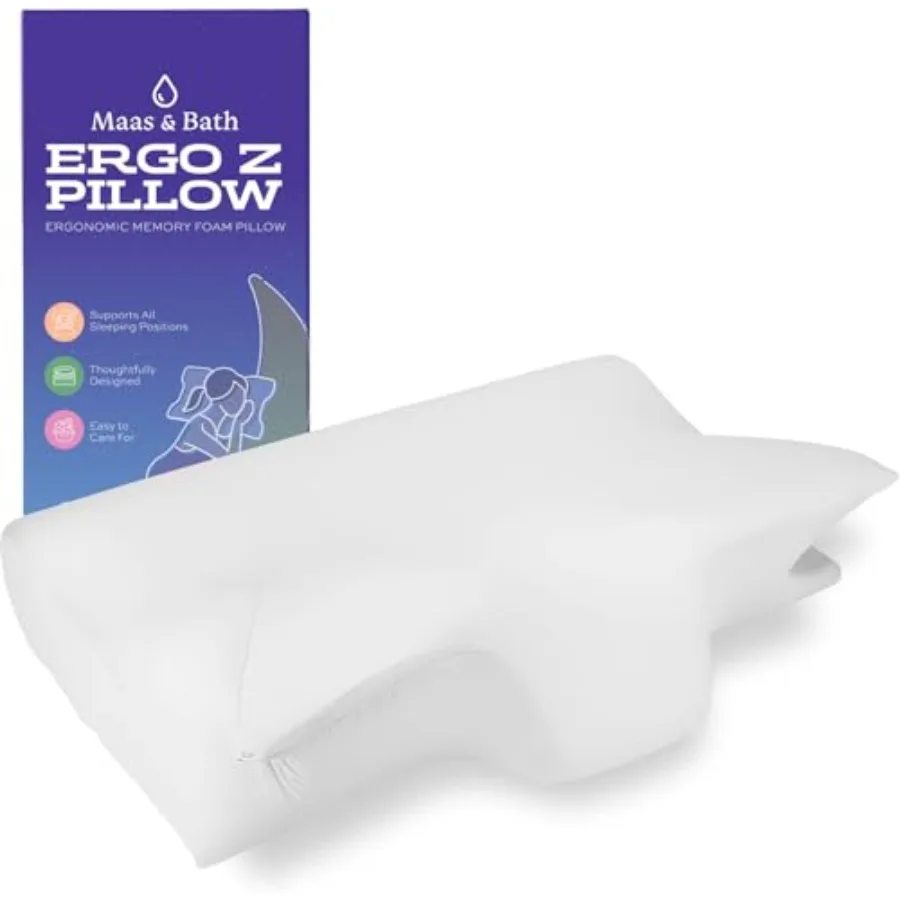 Ergo Z Pillow - 2-in-1 Ergonomic Pillow Made for Any Sleep Position, Breathable 100% Memory Foam, Inner Cover, Lightweight, Non
Ergo Z Pillow - 2-in-1 Ergonomic Pillow Made for Any Sleep Position, Breathable 100% Memory Foam, Inner Cover, Lightweight, Non