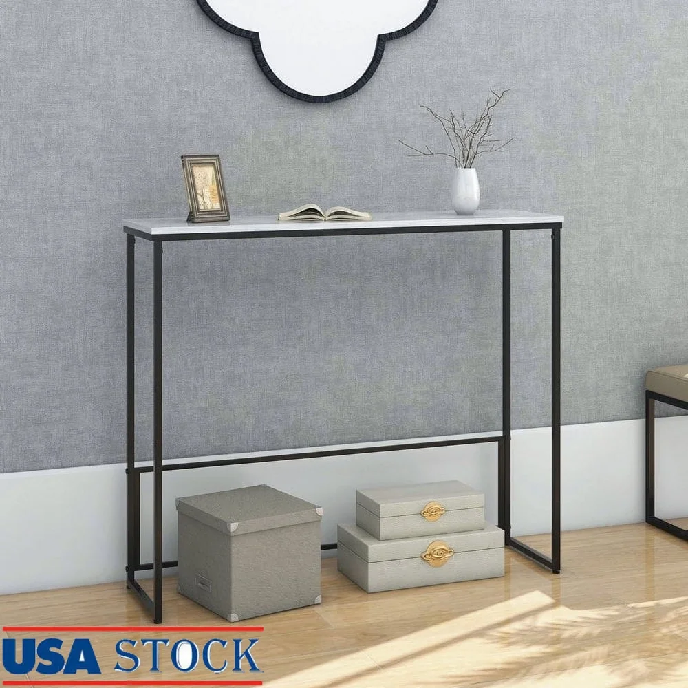 Slim Console Table with Elegant Marble Top Metal Frame Space Saving Design Entryway Hallway Home Use
Slim Console Table with Elegant Marble Top Metal Frame Space Saving Design Entryway Hallway Home Use