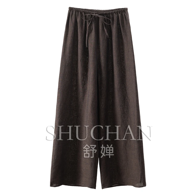 Coffee 100% Linen Elastic High Waist Straight Wide Leg Pants Women 6W14 Thin Summer 2025 Pantalon Pour Femme
Coffee 100% Linen Elastic High Waist Straight Wide Leg Pants Women 6W14 Thin Summer 2025 Pantalon Pour Femme