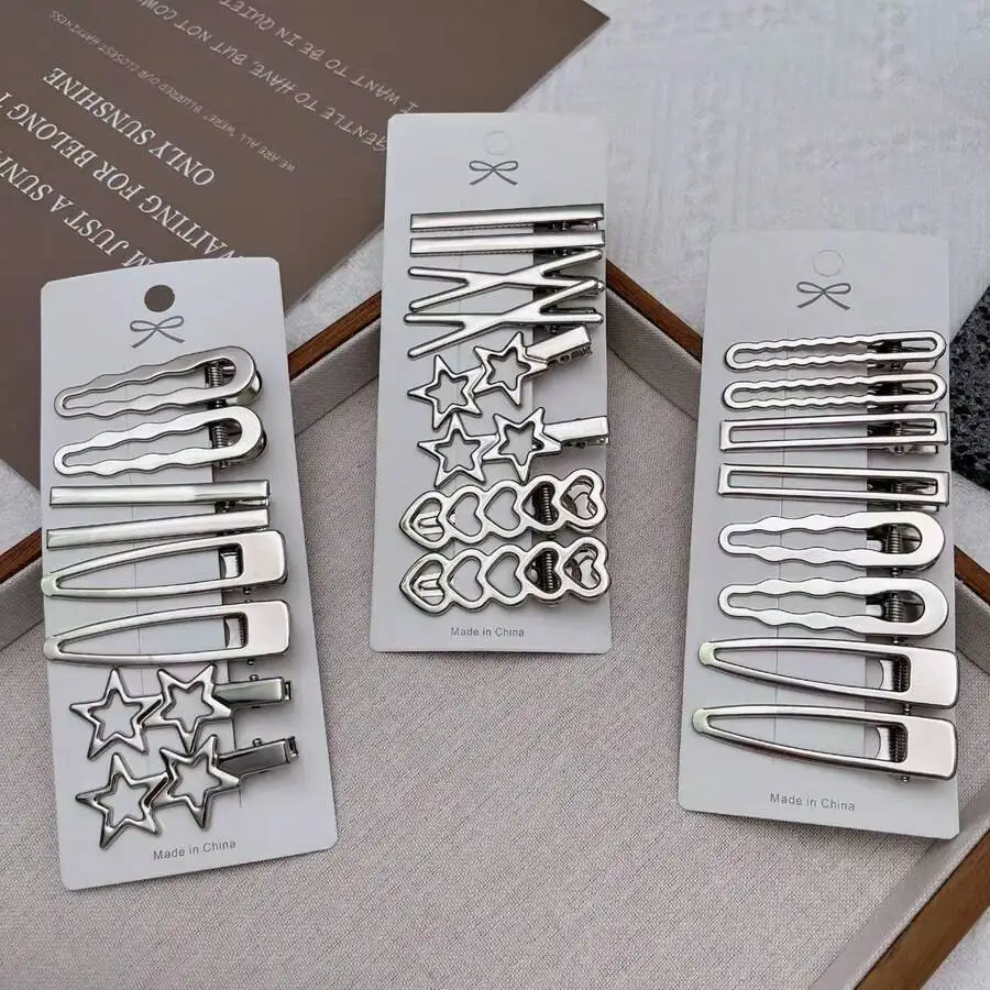 Metal Hair Clips Set For Women, Fashion Barrettes Hairpins With Star Heart Wave Design
Metal Hair Clips Set For Women, Fashion Barrettes Hairpins With Star Heart Wave Design