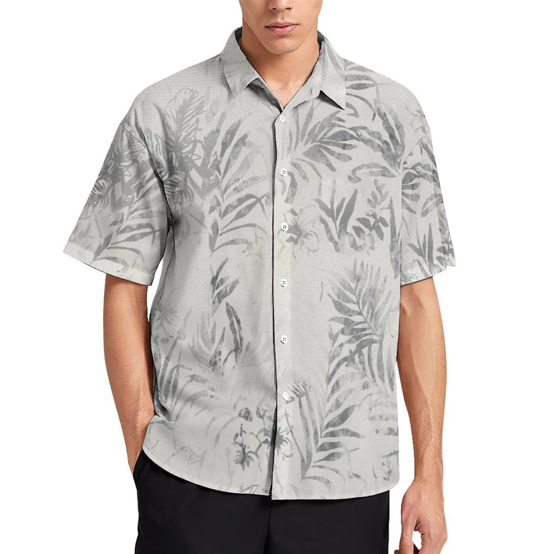 Гавайские летние рубашки с коротким рукавом, повседневные пляжные рубашки с тропическим принтом для мужчин, топы с воротником на пуговицах и воротником 
Гавайские летние рубашки с коротким рукавом, повседневные пляжные рубашки с тропическим принтом для мужчин, топы с воротником на пуговицах и воротником