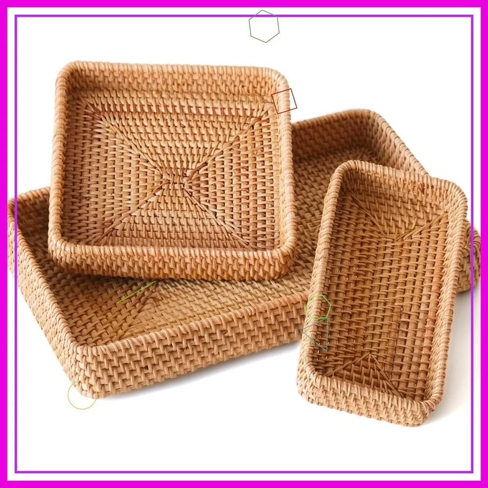 Natural Woven Rattan Serving Tray Set of 3, Rectangle Basket for Home Decor, Kitchen & Bathroom Storage
Natural Woven Rattan Serving Tray Set of 3, Rectangle Basket for Home Decor, Kitchen & Bathroom Storage