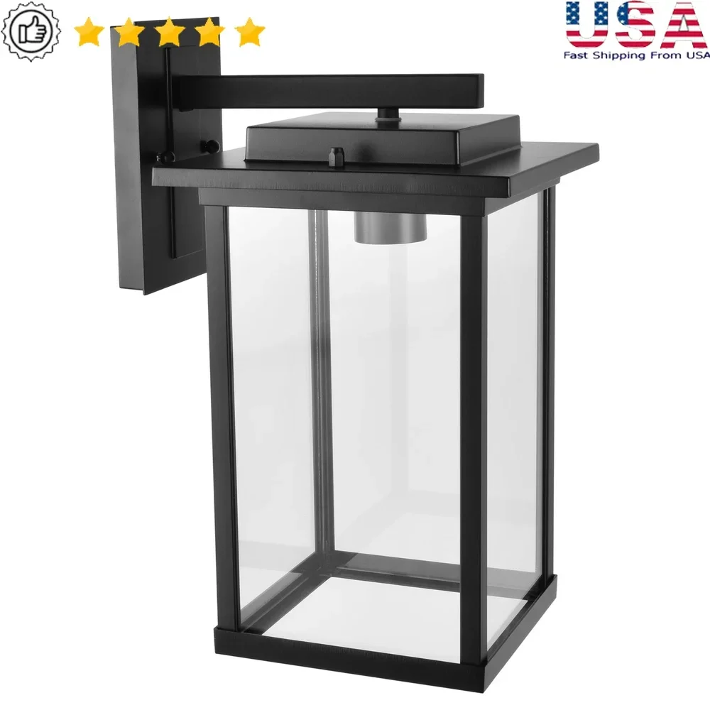 Modern Square Outdoor Wall Light Metal Fixture Clear Glass Shade Wet Rated Security Illumination Compatible ST19 Bulb Not
Modern Square Outdoor Wall Light Metal Fixture Clear Glass Shade Wet Rated Security Illumination Compatible ST19 Bulb Not