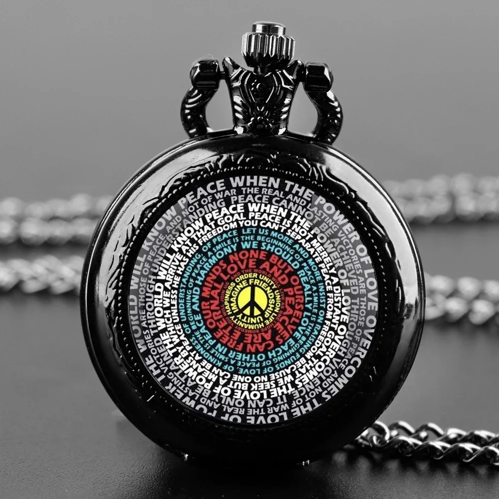 Peace And Love Glass Dome Arabic Numerals Display Quartz Pocket Watch Vintage Pendant Clock for Men Women with Chain
Peace And Love Glass Dome Arabic Numerals Display Quartz Pocket Watch Vintage Pendant Clock for Men Women with Chain