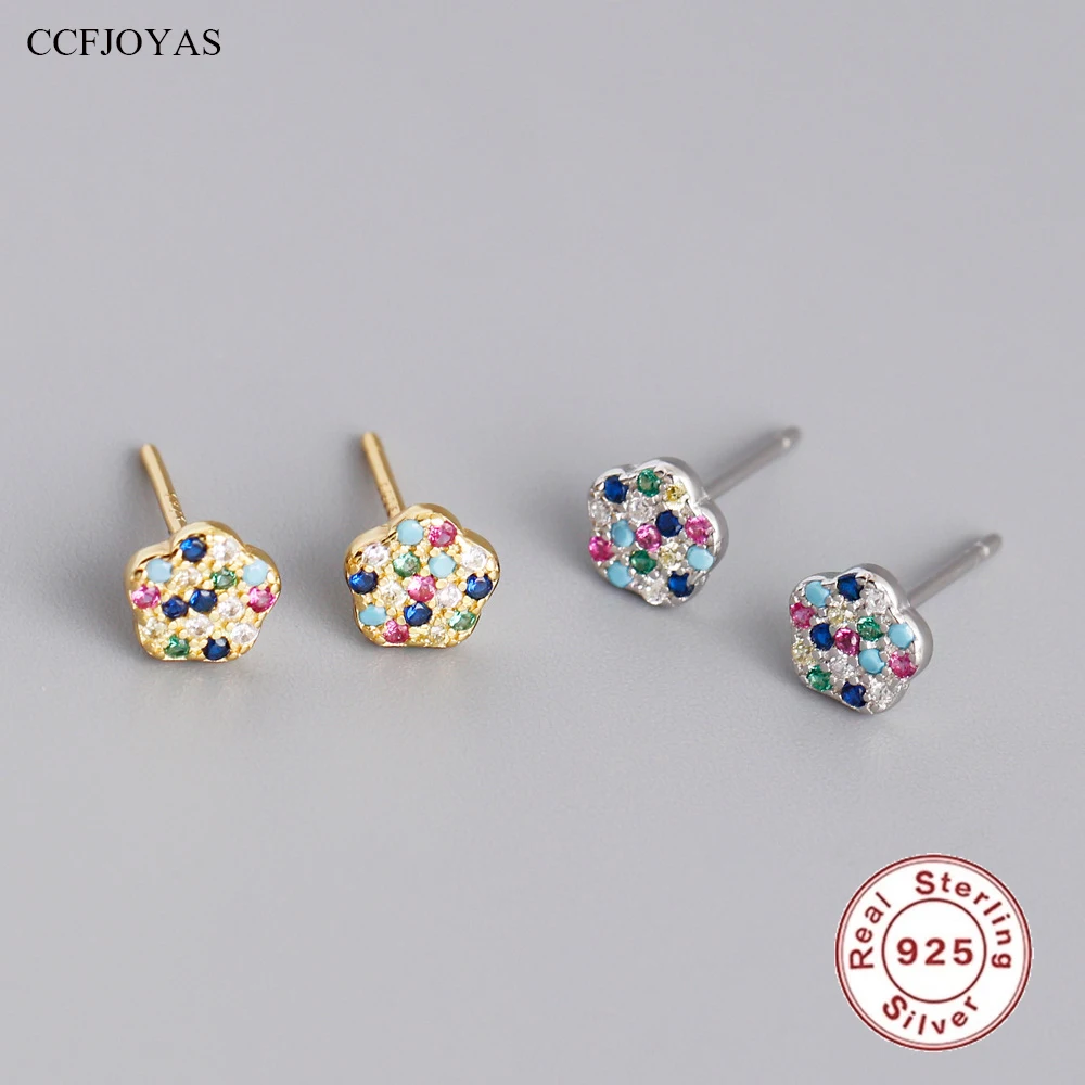 CCFJOYAS Japanese and Korean Simple 925 Sterling Silver Colorful Zircon Plum Blossom Stud Earrings for Girl Mini Cute Earrings
CCFJOYAS Japanese and Korean Simple 925 Sterling Silver Colorful Zircon Plum Blossom Stud Earrings for Girl Mini Cute Earrings