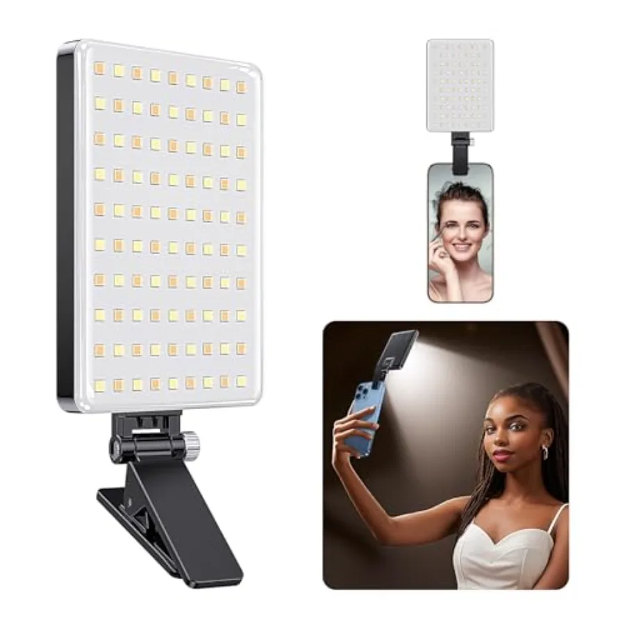 Portable Selfie Light 84 LED Rechargeable Phone Fill Lights with Clip 3 Light Modes Portable Led Clip on Light for iPhone/Table
Portable Selfie Light 84 LED Rechargeable Phone Fill Lights with Clip 3 Light Modes Portable Led Clip on Light for iPhone/Table