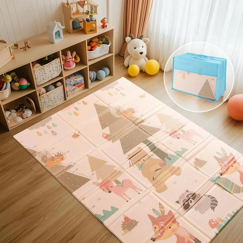 Large 71x47 Waterproof Baby Play Mat with Reversible Animal Friends, Double-Sided, Anti-Slip Floor Mat
Large 71x47 Waterproof Baby Play Mat with Reversible Animal Friends, Double-Sided, Anti-Slip Floor Mat
