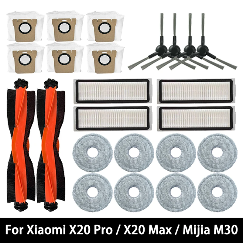 For Xiaomi Robot Vacuum X20 Max / D109GL Parts Accessories Main Brush Side Brush Hepa Filter Mop Cloth Dust Bag Replacement
For Xiaomi Robot Vacuum X20 Max / D109GL Parts Accessories Main Brush Side Brush Hepa Filter Mop Cloth Dust Bag Replacement