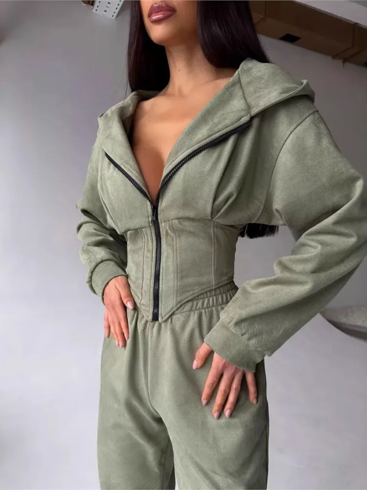 Autumn Solid Color Belted Hooded Sweatshirt Trousers Set Women's Personality Street Style Sports Casual Trousers Two-piece Set
Autumn Solid Color Belted Hooded Sweatshirt Trousers Set Women's Personality Street Style Sports Casual Trousers Two-piece Set
