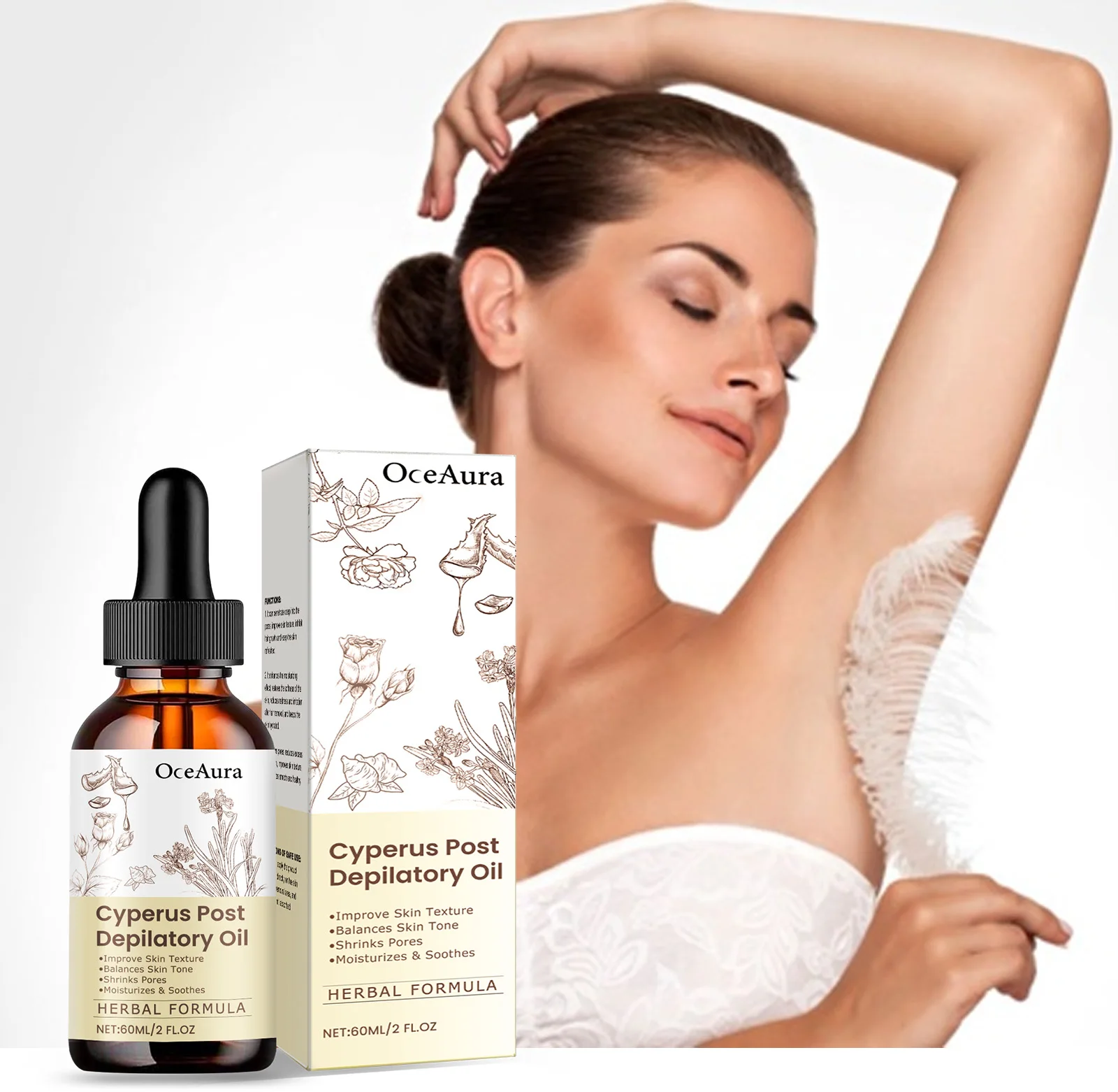 OceAura Cyperus Rotundus Oil for Hair Removal Care Hair Growth Inhibitor Moisturizing Skin Soothing After Shave Oil for Women
OceAura Cyperus Rotundus Oil for Hair Removal Care Hair Growth Inhibitor Moisturizing Skin Soothing After Shave Oil for Women