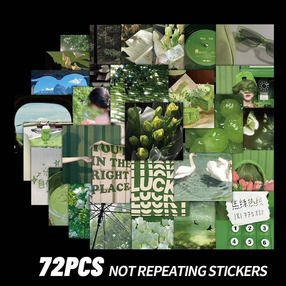72Pcs Ins Style Green Small Fresh Series Stickers Suitcase Phone Case Water Bottle Waterproof Decoration Diy Sticker Packs
72Pcs Ins Style Green Small Fresh Series Stickers Suitcase Phone Case Water Bottle Waterproof Decoration Diy Sticker Packs