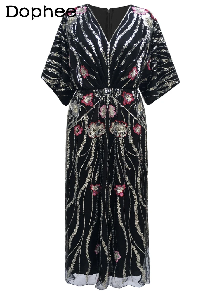 Vintage Evening Dresses V Neck A Line Beaded Sequins Dress Female 2024 Summer Ethnic Style Embroidered Maxi Dresses for Women
Vintage Evening Dresses V Neck A Line Beaded Sequins Dress Female 2024 Summer Ethnic Style Embroidered Maxi Dresses for Women