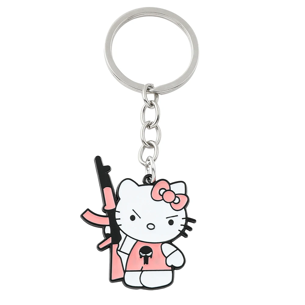 Cool Girl Fun Hello Kitty Pink Kitten Keychain Kawaii Anime Character Keychain Ak 47 Kitten Metal Pendant
Cool Girl Fun Hello Kitty Pink Kitten Keychain Kawaii Anime Character Keychain Ak 47 Kitten Metal Pendant