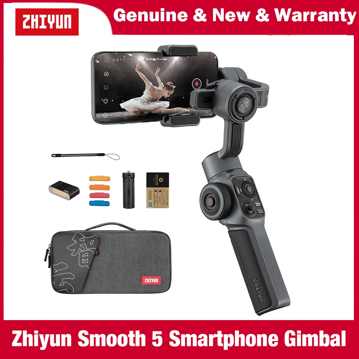 ZHIYUN Smooth 5 3-Axis Focus Pull & Zoom Handheld Phone Gimbals Stabilizers for Smartphone iPhone Samsung Huawei Xiaomi
ZHIYUN Smooth 5 3-Axis Focus Pull & Zoom Handheld Phone Gimbals Stabilizers for Smartphone iPhone Samsung Huawei Xiaomi