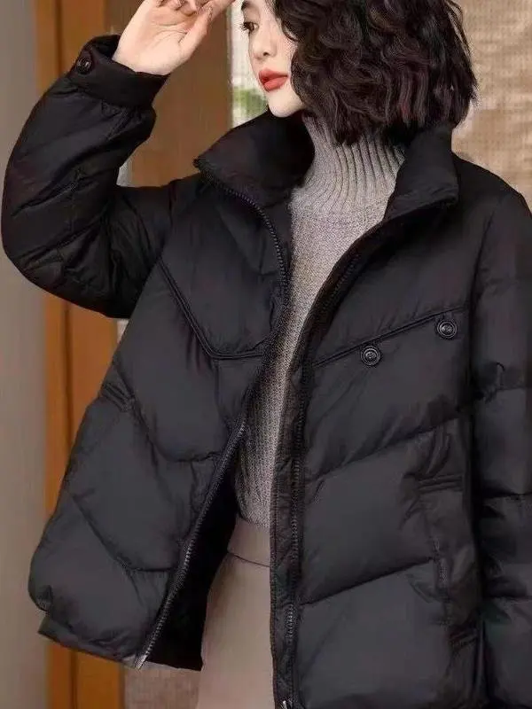 New Women's ort Puffer Jaet Thiened Loose Korean Sle Two Button Design Bread Coat Casual Cleanfit Regular Fit Durable
New Women's ort Puffer Jaet Thiened Loose Korean Sle Two Button Design Bread Coat Casual Cleanfit Regular Fit Durable