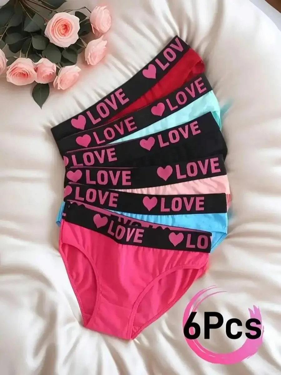 6 Pcs Womens Seamless Heart Print Panties Comfortable Breathable Elastic Waistband
6 Pcs Womens Seamless Heart Print Panties Comfortable Breathable Elastic Waistband