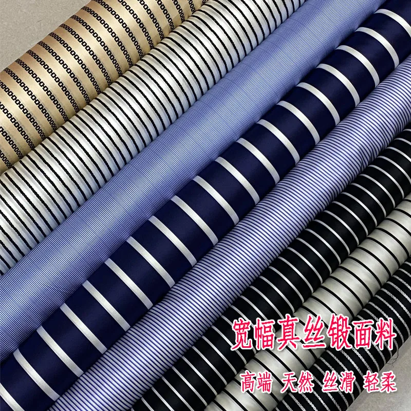 Wide High-End Silk Fabric Spring and Summer Vertical Stripes Dress Shirt Pajamas Cloth
Wide High-End Silk Fabric Spring and Summer Vertical Stripes Dress Shirt Pajamas Cloth