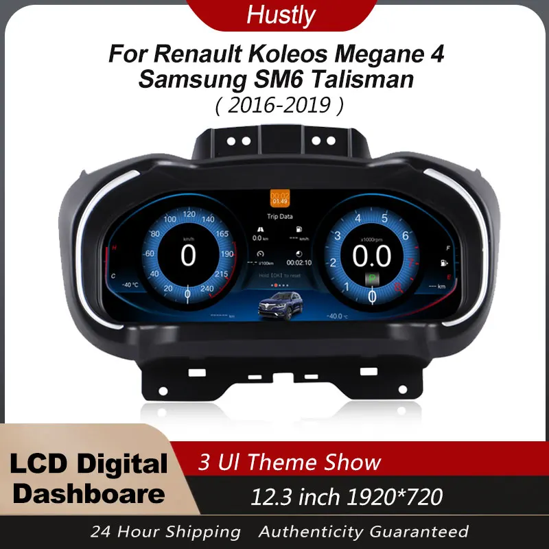 12,3-дюймовый цифровой приборный кластер для Renault Koleos Megane 4 Samsung SM6 Talisman 2016-2019, педометр iOS CarPlay 
12,3-дюймовый цифровой приборный кластер для Renault Koleos Megane 4 Samsung SM6 Talisman 2016-2019, педометр iOS CarPlay