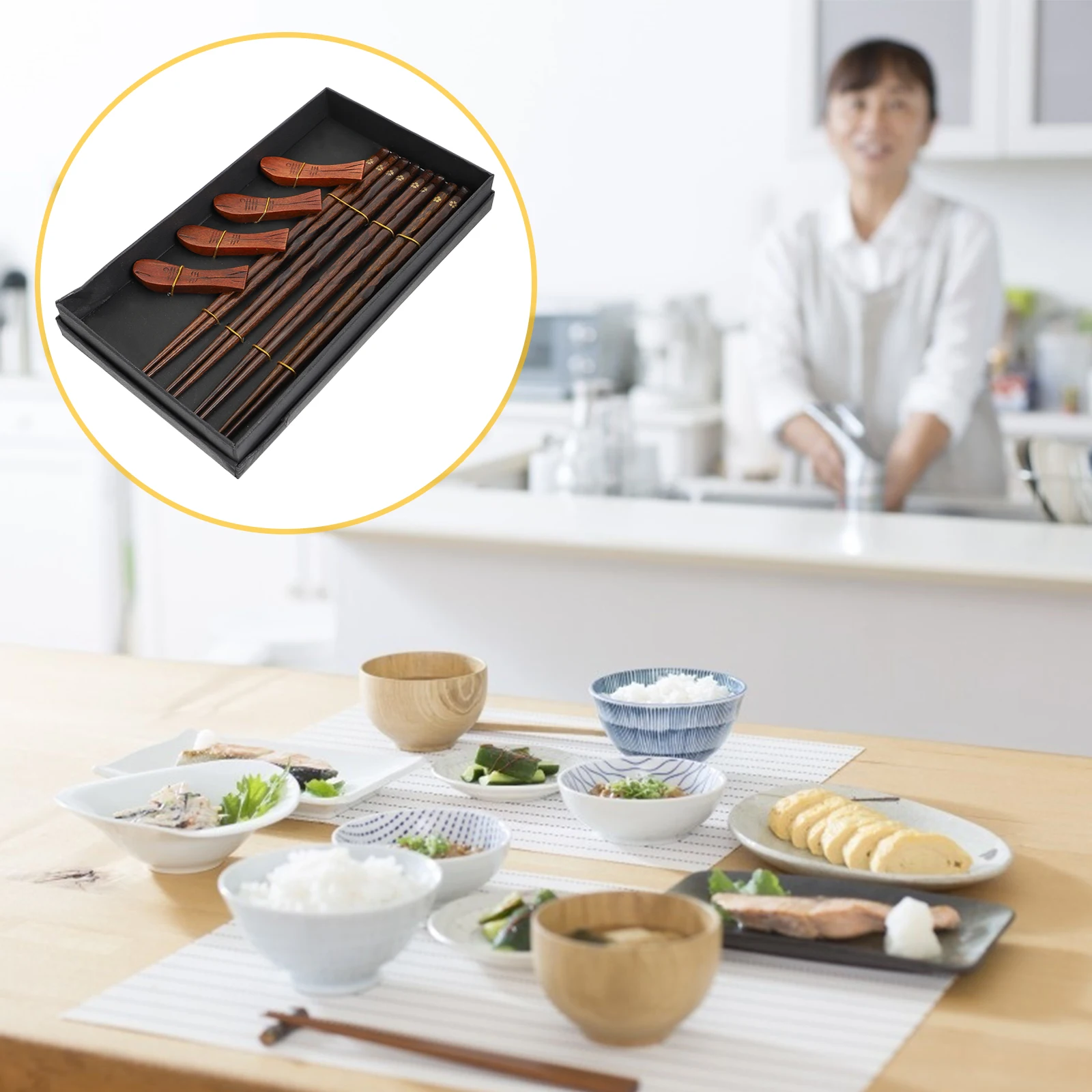 Wooden Chopsticks Rest Beautiful and Holder Reusable Portable Tableware with Case Lightweight Cutlery
Wooden Chopsticks Rest Beautiful and Holder Reusable Portable Tableware with Case Lightweight Cutlery