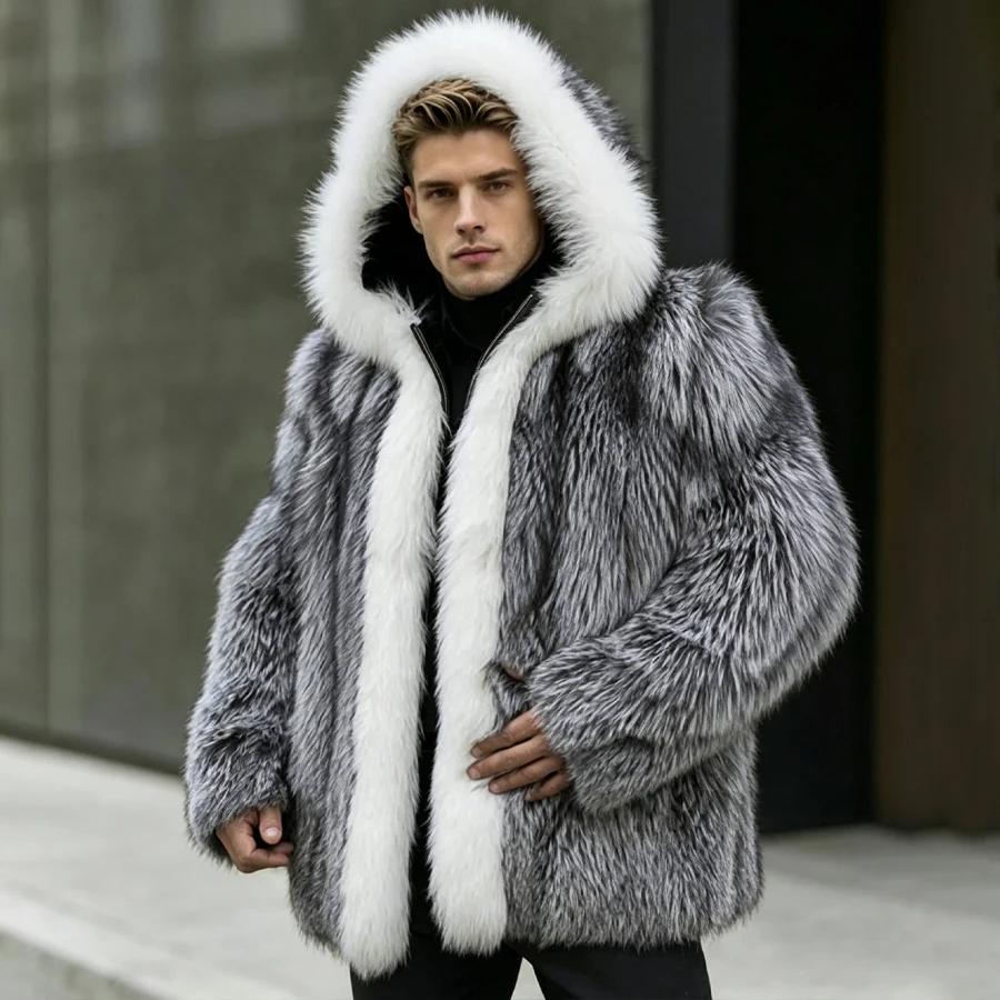 Men's Silver Fox Fur Jacket With White Fur Trim Hooded Fox Fur Jacket Natural Fur Full Skin Coat High Quality Real Fur Coat
Men's Silver Fox Fur Jacket With White Fur Trim Hooded Fox Fur Jacket Natural Fur Full Skin Coat High Quality Real Fur Coat