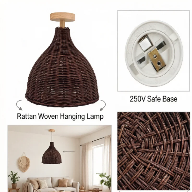 Bohemian Rattan Ceiling Light, Natural Woven Flush Mount for Bedroom Porch Balcony
Bohemian Rattan Ceiling Light, Natural Woven Flush Mount for Bedroom Porch Balcony