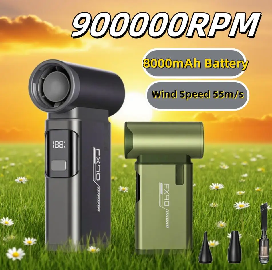 Mini Turbo Jet Fan 900000RPM Wind Speed 55m/s industrial Duct Fan Violent Blower 8000mAh Portable Dust Blower Electric Dryer
Mini Turbo Jet Fan 900000RPM Wind Speed 55m/s industrial Duct Fan Violent Blower 8000mAh Portable Dust Blower Electric Dryer
