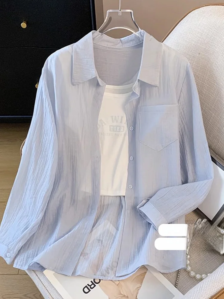 Blue Chiffon Shirt Women's Summer Large Size Fat MM Tube Top Outerwear Cardigan Two-Piece Set Sun Protection Outerwear
Blue Chiffon Shirt Women's Summer Large Size Fat MM Tube Top Outerwear Cardigan Two-Piece Set Sun Protection Outerwear