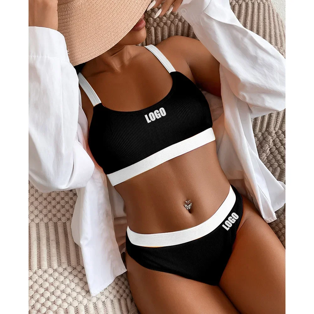Custom LOGO women's clothing new special fabric threaded pit strip bikini color matching split swimsuit explosion
Custom LOGO women's clothing new special fabric threaded pit strip bikini color matching split swimsuit explosion