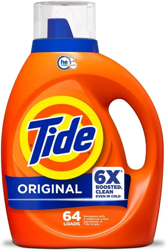 Laundry Detergent Liquid, Original Scent, 64 Loads, 80 FL OZ, Works on Common Stains, Concentrated Formula for Tough Grease
Laundry Detergent Liquid, Original Scent, 64 Loads, 80 FL OZ, Works on Common Stains, Concentrated Formula for Tough Grease
