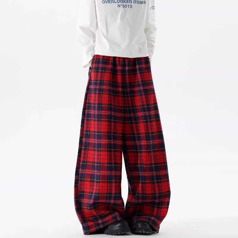 Japanese Retro Red Checkered Casual Pants for Men Korean Fashion Harajuku Men's Baggy Pants Joggers Sweatpants Y2k Streetwear
Japanese Retro Red Checkered Casual Pants for Men Korean Fashion Harajuku Men's Baggy Pants Joggers Sweatpants Y2k Streetwear