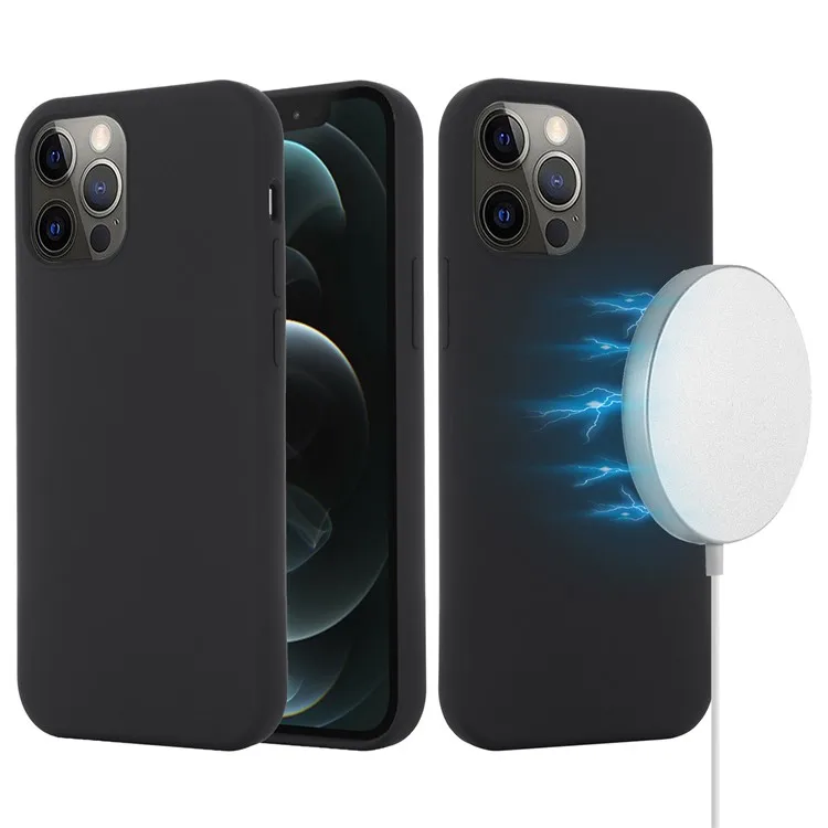 For iPhone 12 Pro / 12 Case Compatible with MagSafe Anti-Drop Liquid Silicone Phone Cover - Black
For iPhone 12 Pro / 12 Case Compatible with MagSafe Anti-Drop Liquid Silicone Phone Cover - Black