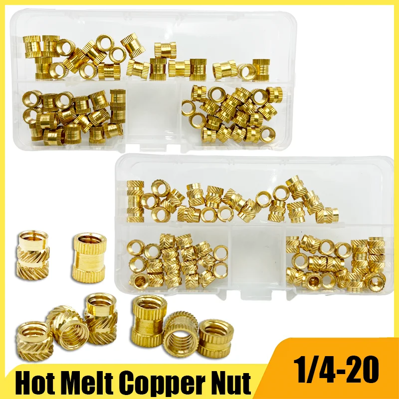 Insertion Nut 1/4-20 Inch Size Threaded Insert Nut Brass Heat Knurled Hot Melt Molding Injection Embedded Copper Nut 3D Printing
Insertion Nut 1/4-20 Inch Size Threaded Insert Nut Brass Heat Knurled Hot Melt Molding Injection Embedded Copper Nut 3D Printing