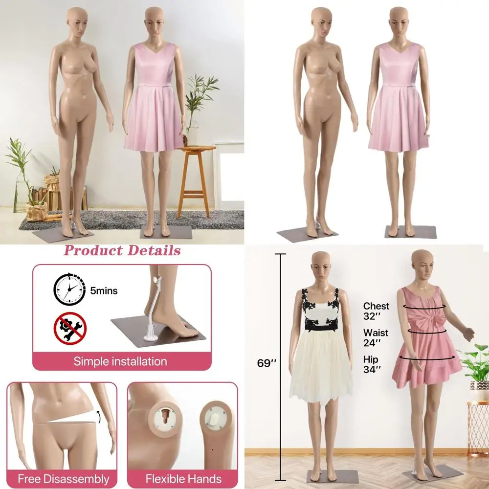 Женский манекен в полный рост (69 дюймов) с металлическим основанием, регулируемый, реалистичный, для демонстрации
Женский манекен в полный рост (69 дюймов) с металлическим основанием, регулируемый, реалистичный, для демонстрации