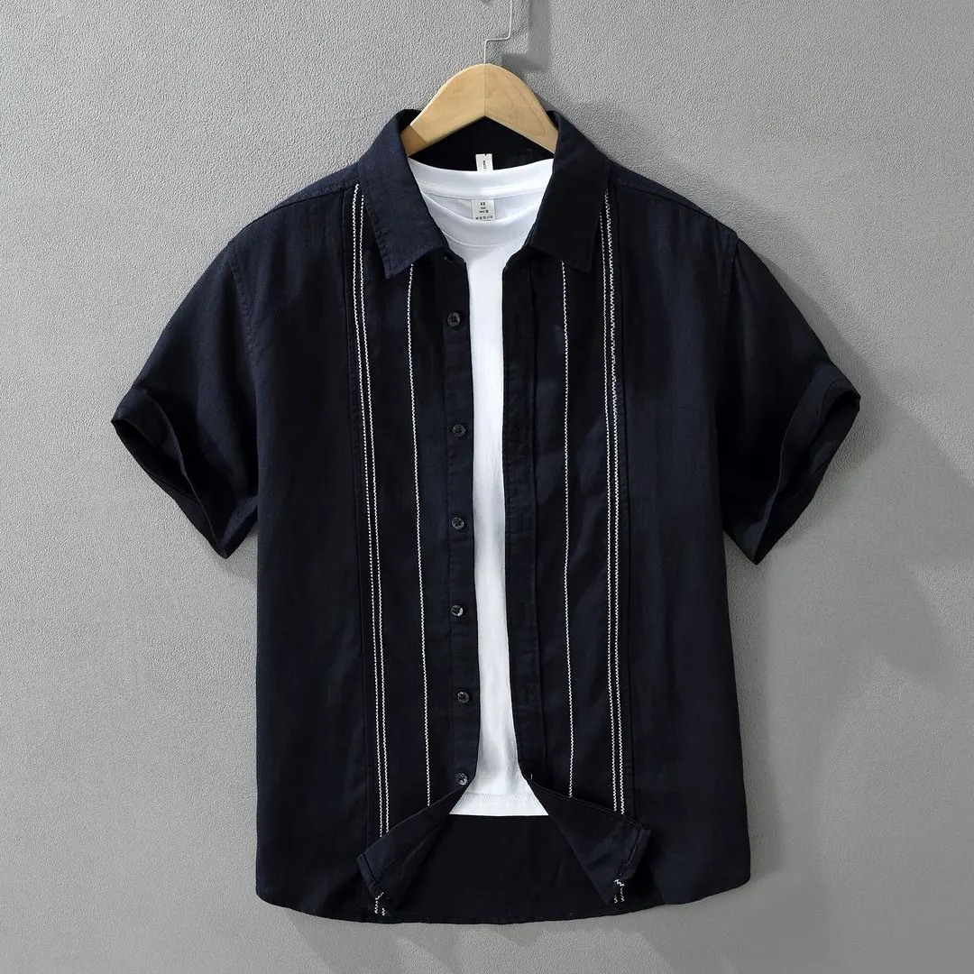 2026 New Black Striped Short Sleeve Shirt for Men Casual Plus Size Shirts Male Fashion Cotton Men's Shirts
2026 New Black Striped Short Sleeve Shirt for Men Casual Plus Size Shirts Male Fashion Cotton Men's Shirts